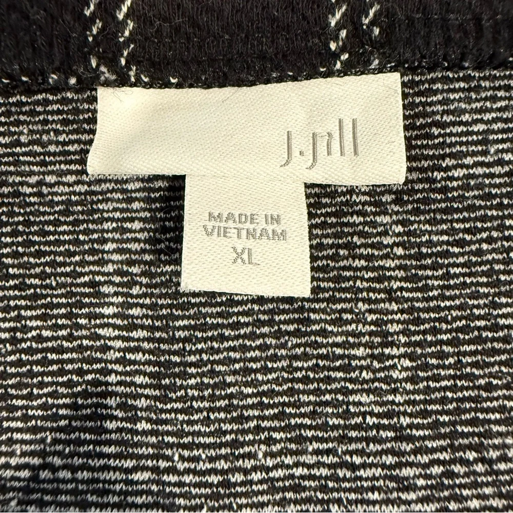 J.Jill womens Ponte Knit Black and White mini Pencil Skirt size XL schoolgirl